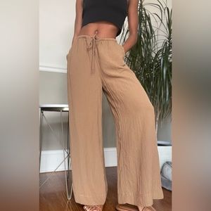 Z Supply Wide Leg Drawstring Linen Pants